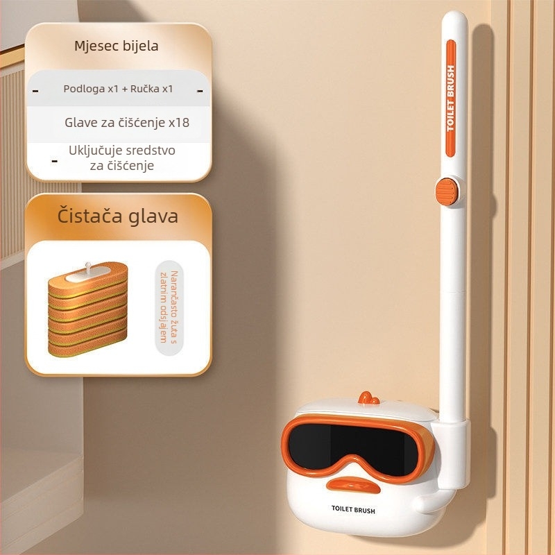 Jednokratna zidna četka za WC, plastična, model A010401082, moderni minimalistički stil, montaža bez bušenja