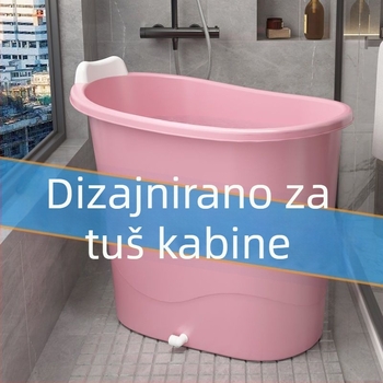 Plastična kanta za kupanje za odrasle, kompaktna, s debelim zidovima, za cijelo tijelo