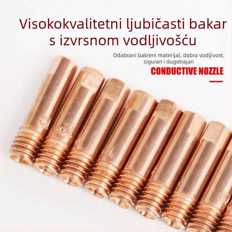 Vodična mlaznica za MIG pištolj, europskog stila, napajanje žice 0,8 mm, mlaznica za napajanje žice 1,2 mm, pneumatski pogon, topli zrak i infracrvena snaga