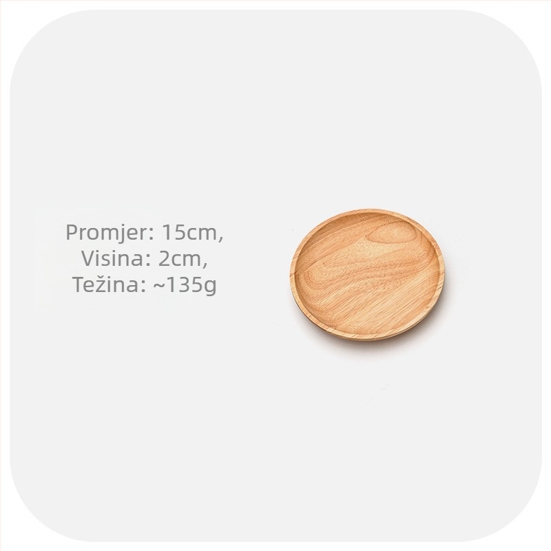 Drveni okrugli tanjur – Novi kineski stil – Ispis logotipa dostupan – Prilagodljivo