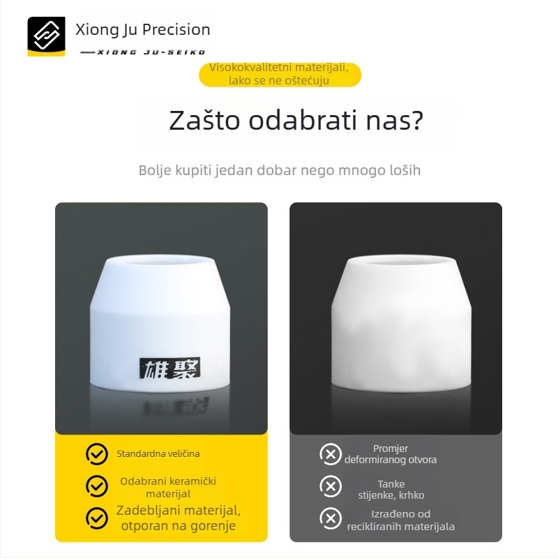 P80 mlaznica za plazmu s zaštitnim poklopcem — kompletan skup dodataka za plazma rezanje, keramička mlaznica