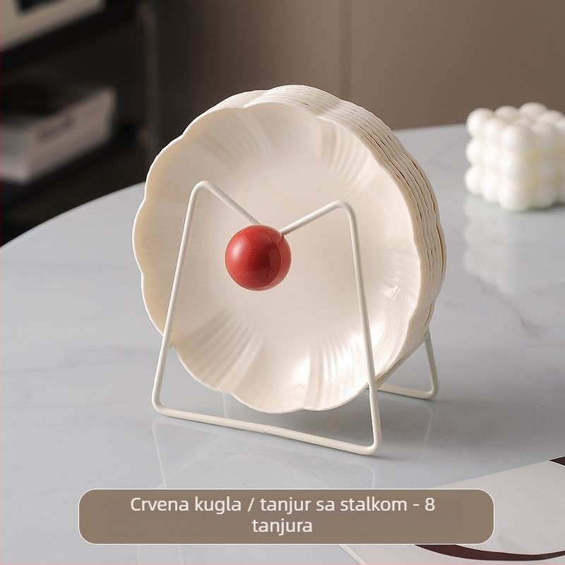 Plastična okrugla pločica za kosti i ostatke, ručno nacrtana površina, jednostavan stil, moguć ispis logotipa