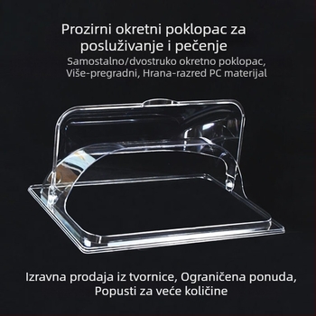 Pravokutni prozirni poklopac za posude za pečenje — set poklopaca, otporan na visoke temperature, otporan na prašinu, očuvanje svježine