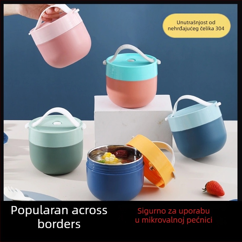 MIXIE 304 nehrđajući čelik zdjela za doručak, mikrovalna kompatibilna, okrugla, 501-800 ml, zdjela za juhu