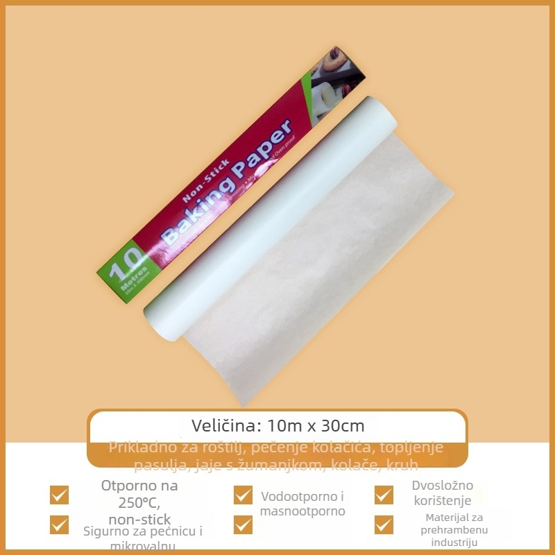 Jin Jieshi papir za pečenje od drvne celuloze, 40 g/m², dvostrani silikonski premaz