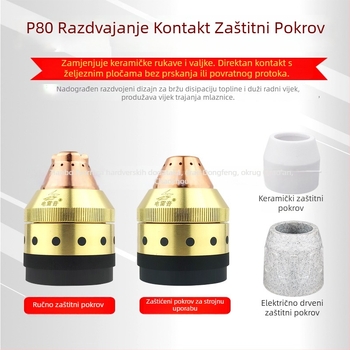 P80 zaštitna futrola za plazma rezanje s keramičkom mlaznicom