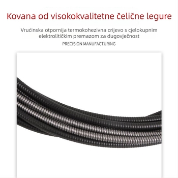 Sekundarna zavarivačka pištolj s produženim dovodom žice, cijev za dovod žice i integrirana napetostna opruga