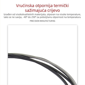 Sekundarna zavarivačka pištolj s produženim dovodom žice, cijev za dovod žice i integrirana napetostna opruga