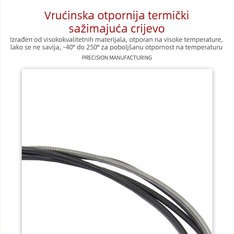 Sekundarna zavarivačka pištolj s produženim dovodom žice, cijev za dovod žice i integrirana napetostna opruga
