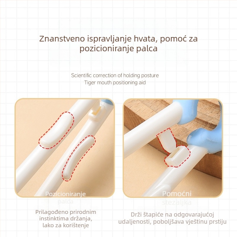 Dječje učne štapiće za jelo – kućna vježba, uzrast 2–8 godina, moderan minimalistički stil