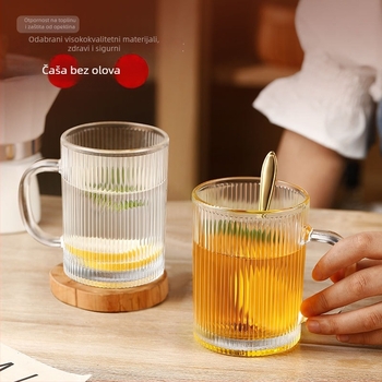 Šestodijelni set čaša otpornih na toplinu od stakla, japanskog stila, s držačima, višeslojna konstrukcija