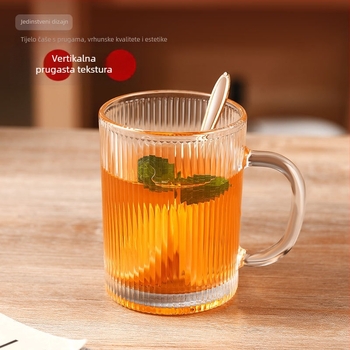 Šestodijelni set čaša otpornih na toplinu od stakla, japanskog stila, s držačima, višeslojna konstrukcija