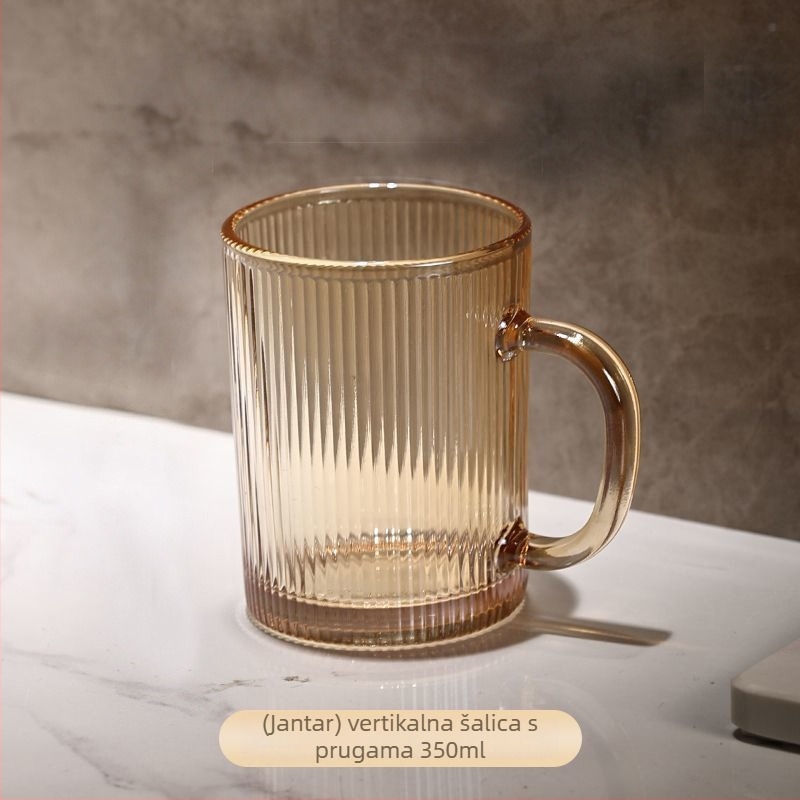 Šestodijelni set čaša otpornih na toplinu od stakla, japanskog stila, s držačima, višeslojna konstrukcija