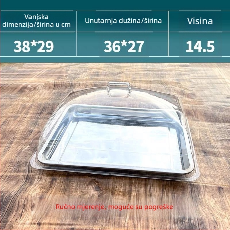 Prozirni stakleni poklopac za prašinu za pravokutni prikaz kruha i delikatesa – kućna upotreba, jednostavan stil, licence Guangdongxk16-204-01508