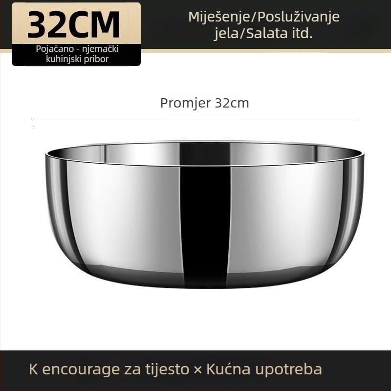 Set posuda od nehrđajućeg čelika s poklopcem 6L – zdjela za mijesanje tijesta, zdjela za pečenje, kuhinjska zdjela za pranje i zdjela za juhu
