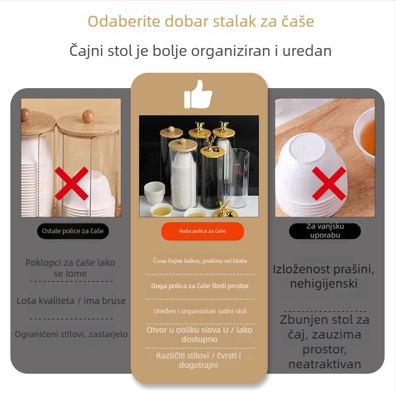 Plastični držač za jednokratne čaše – stolni držač čaša, uredska/komercijalna upotreba, moderan minimalistički dizajn, univerzalna kompatibilnost, lansiran 2024