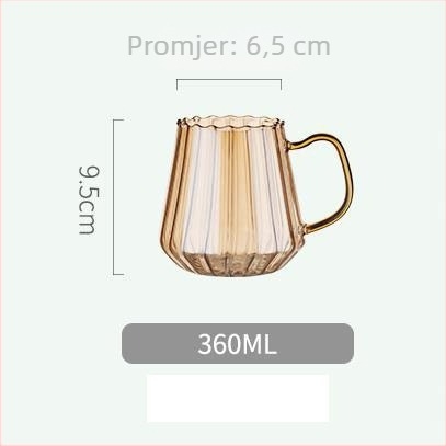 Set čaša od borosilikatnog stakla za hladnu vodu, nordijski dizajn, moderni minimalistički stil, pogodno za sokove, mlijeko i napitke