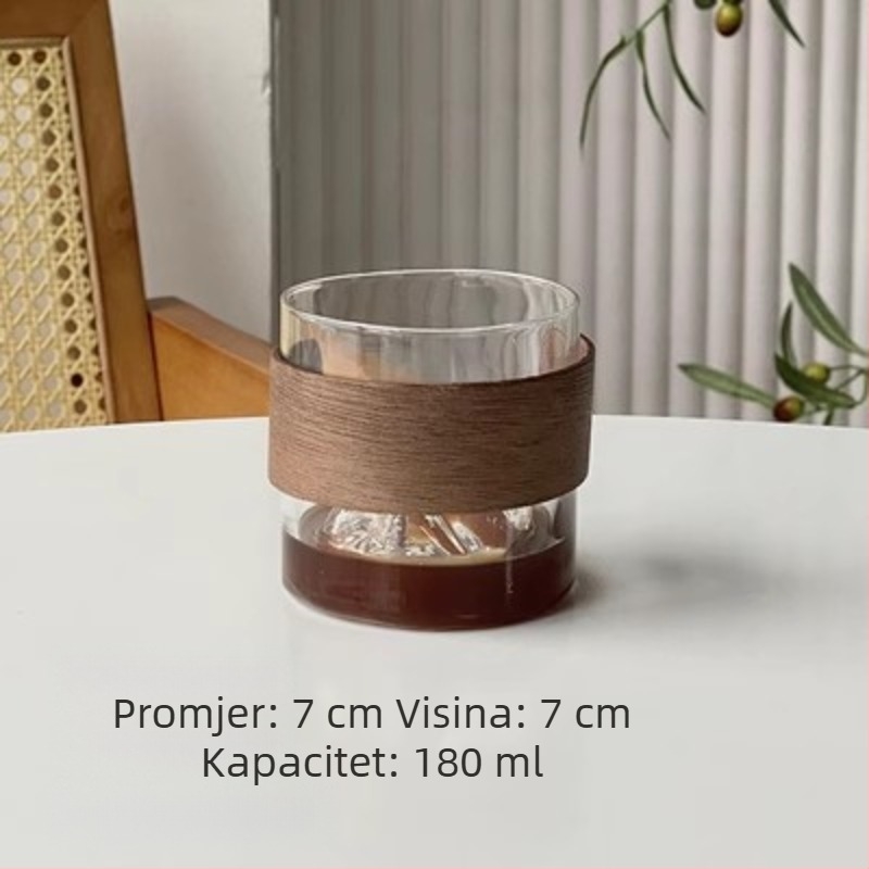 Set staklenih čajnih šalice od borosilikatnog stakla, jednostruki, ručno pečene, otporne na visoke temperature, bez drške i poklopca, u stilu Novog kineskog stila.