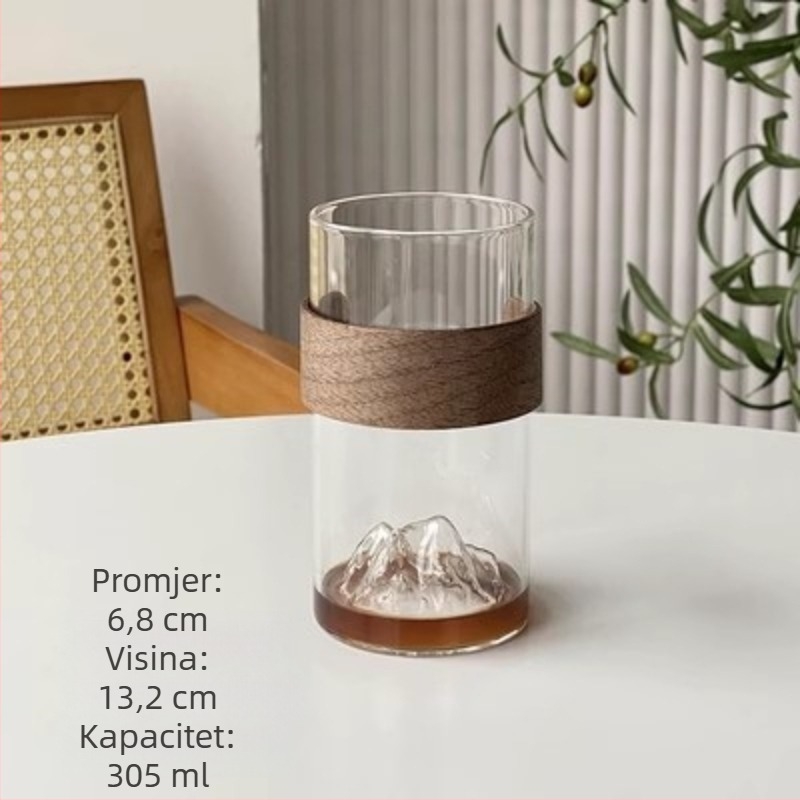 Set staklenih čajnih šalice od borosilikatnog stakla, jednostruki, ručno pečene, otporne na visoke temperature, bez drške i poklopca, u stilu Novog kineskog stila.