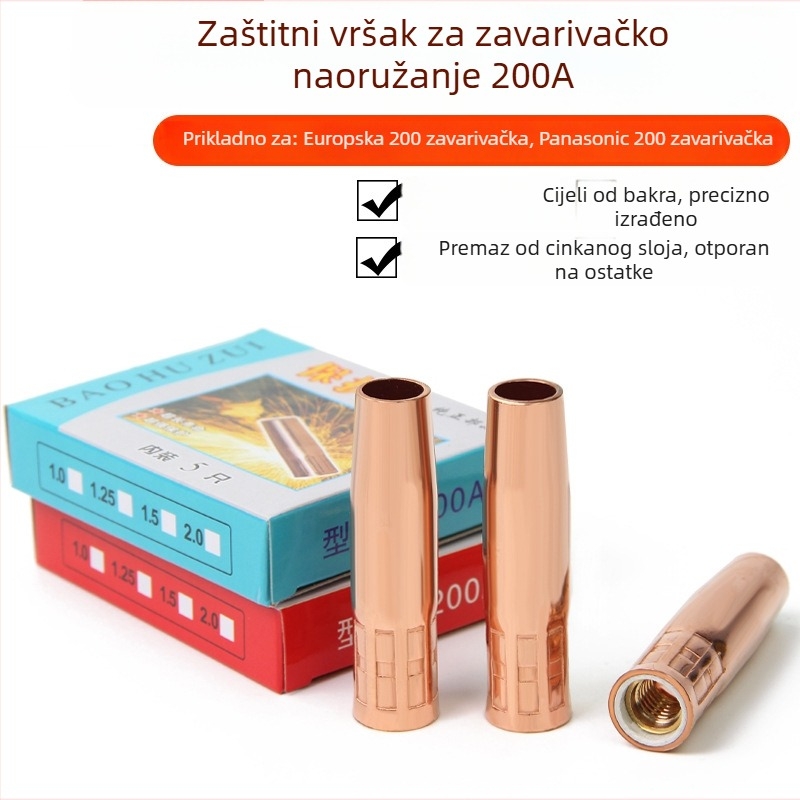 Zaštitna mlaznica za zavarivanje s debelim bakrenim kućištem, 200A, CO2 zaštita, za zavarivanje metala