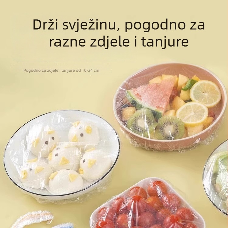 Jednokratni set folije za očuvanje hrane za zdjele, tanjure i poklopce; otporan na temperature od -60°C do 100°C; jednostavno pakiranje; Pengyi brand; 1 komad; kućna upotreba.