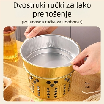 Jednokratni set za lonac za kampiranje s aluminijskim loncem i alkoholnim štednjakom