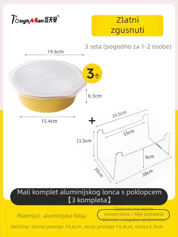 Jednokratni set za lonac za kampiranje s aluminijskim loncem i alkoholnim štednjakom