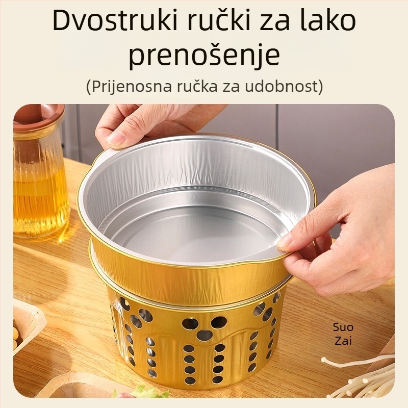 Jednokratni set za lonac za kampiranje s aluminijskim loncem i alkoholnim štednjakom