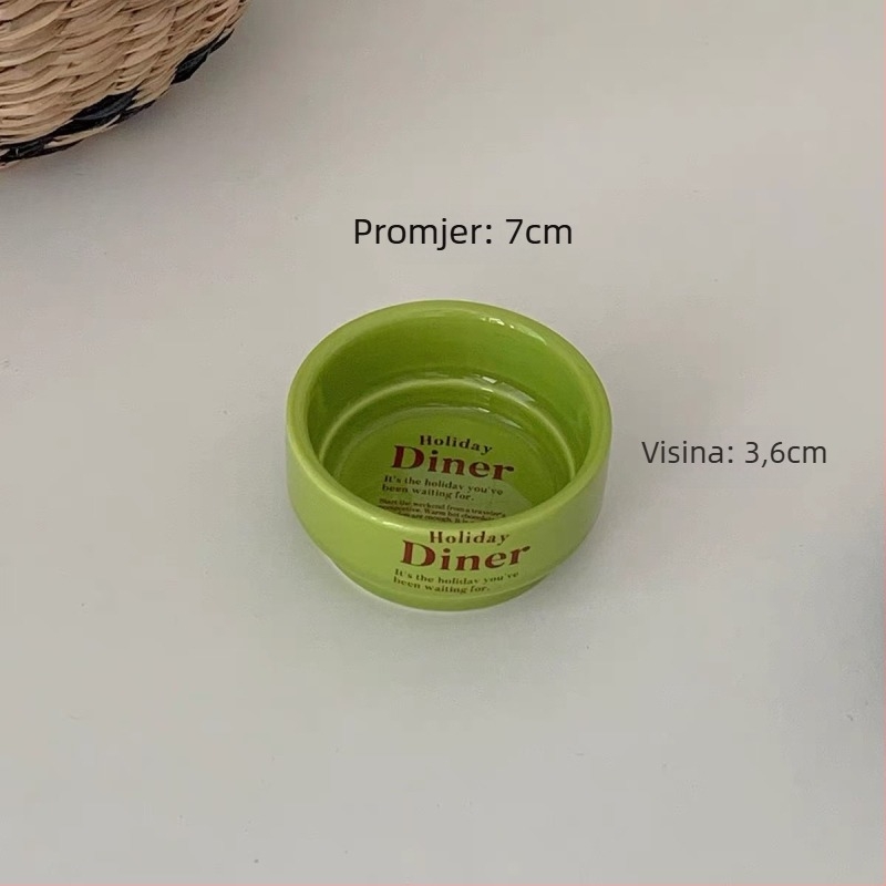 Keramičke posude za začine, džem i maslac – okrugle, lagani luksuzni retro stil, glazirani završni sloj, pogodno za mikrovalnu