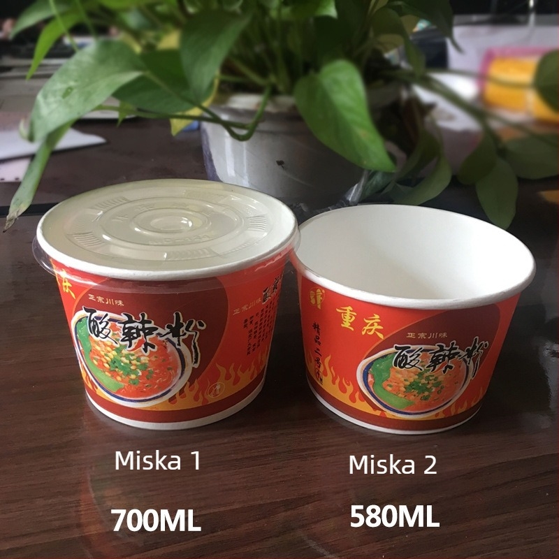 Jednokratna kružna papirnata kutija za ručak s poklopcem – materijal: papir; mikrovalna pećnica nije pogodna; nije biorazgradiva; bruto težina: 3 kg