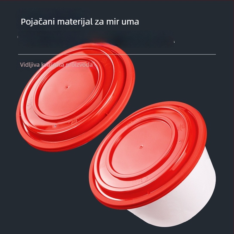 Debela kružna jednokratna kutija za dostavu s poklopcem, PP materijal, mikrovalna sigurnost, tisak logotipa, mogućnost prilagodbe
