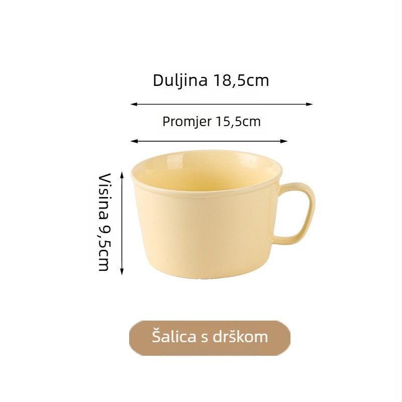 Porcelanska zdjela za rezance s poklopcem i držačem, pogodna za mikrovalnu pećnicu, japanski stil