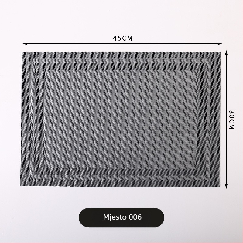 PVC podmetač za stol, nordijski stil, kvadratni oblik, jednobojni uzorak, za hotele i restorane