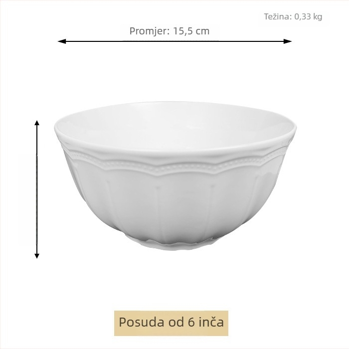 Keramički set posuđa s reljefnim tanjurima u dvorskom stilu, uključuje plitke i ravne tanjire, ručno izrađeno i prilagodljivo.