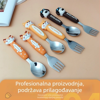 Set dječjih pribora: vilica i žlica, 304 nehrđajući čelik, dvodijelni set, za djecu od 12 mjeseci, brenda Xintu