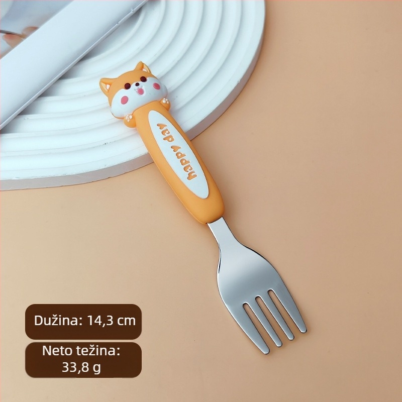 Set dječjih pribora: vilica i žlica, 304 nehrđajući čelik, dvodijelni set, za djecu od 12 mjeseci, brenda Xintu