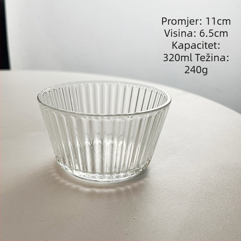 Kvadratična staklena zdjela za deserte, moderni minimalistički dizajn, tiskano logo, prilagodljivo