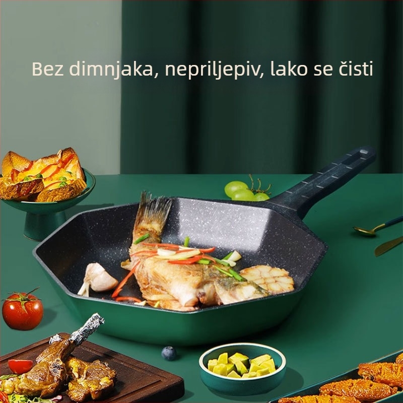 Tava s osmerokutnim Maifan kamenom, non-stick, staklena poklopac, 1.1 kg