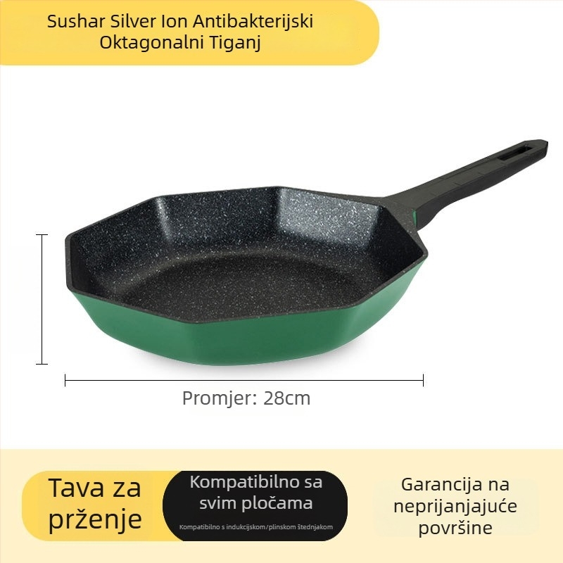 Tava s osmerokutnim Maifan kamenom, non-stick, staklena poklopac, 1.1 kg
