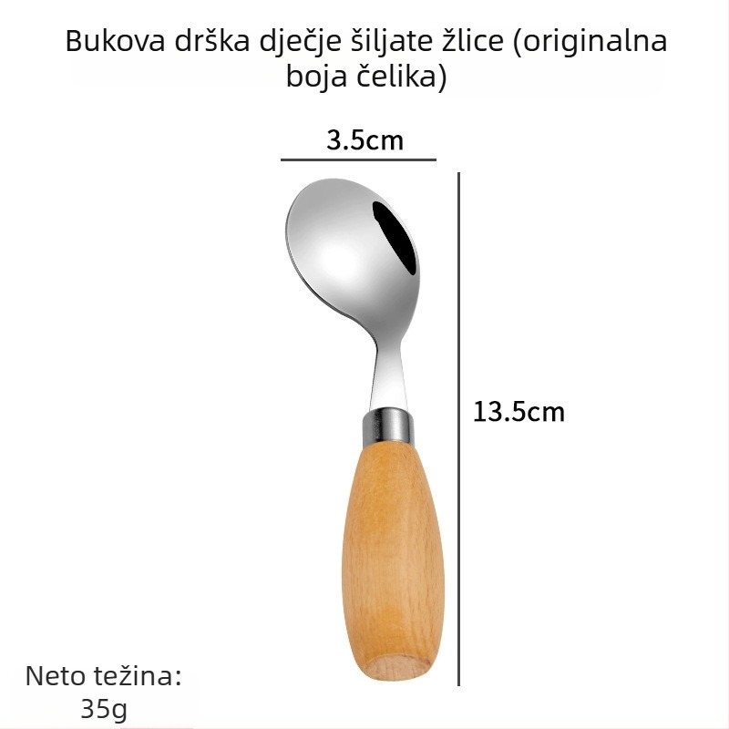 Hongjunda 304 nehrđajući čelik dječji pribor – žlica i vilica, minimalistički stil, za djecu od 6 mjeseci