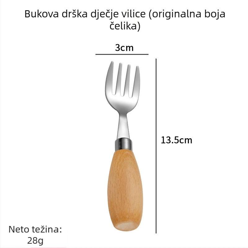 Hongjunda 304 nehrđajući čelik dječji pribor – žlica i vilica, minimalistički stil, za djecu od 6 mjeseci