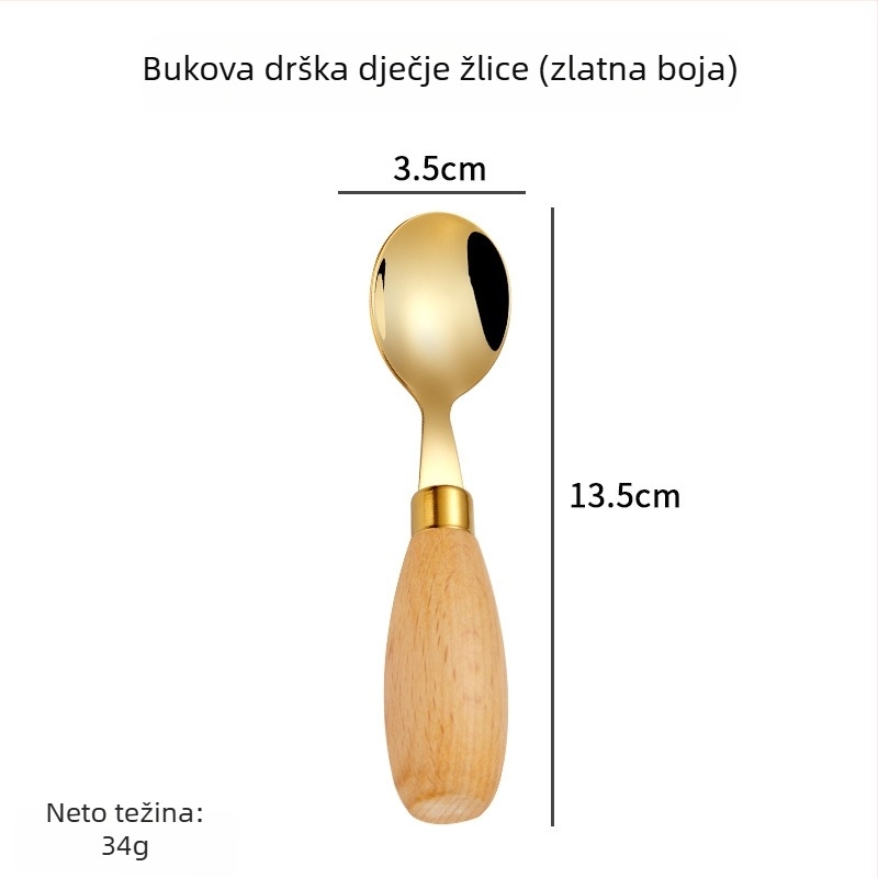 Hongjunda 304 nehrđajući čelik dječji pribor – žlica i vilica, minimalistički stil, za djecu od 6 mjeseci