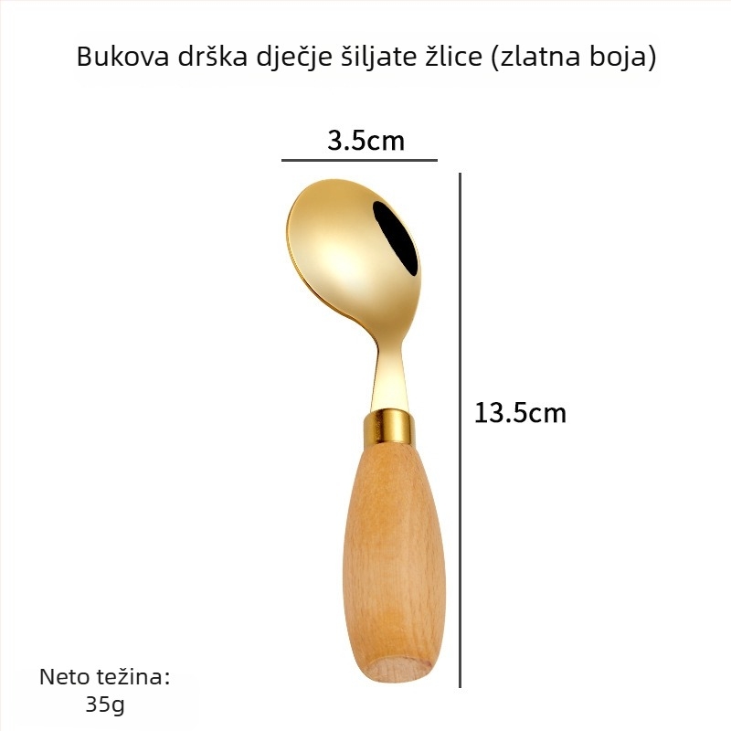 Hongjunda 304 nehrđajući čelik dječji pribor – žlica i vilica, minimalistički stil, za djecu od 6 mjeseci