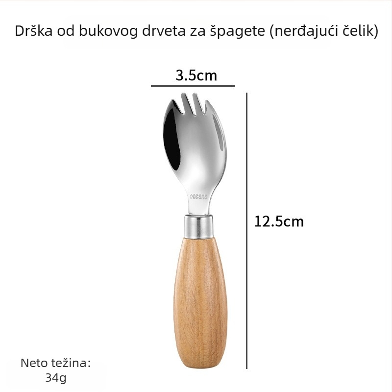 Hongjunda 304 nehrđajući čelik dječji pribor – žlica i vilica, minimalistički stil, za djecu od 6 mjeseci