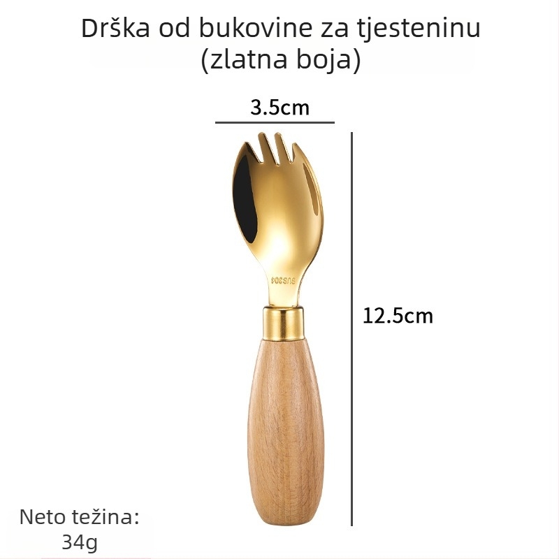 Hongjunda 304 nehrđajući čelik dječji pribor – žlica i vilica, minimalistički stil, za djecu od 6 mjeseci