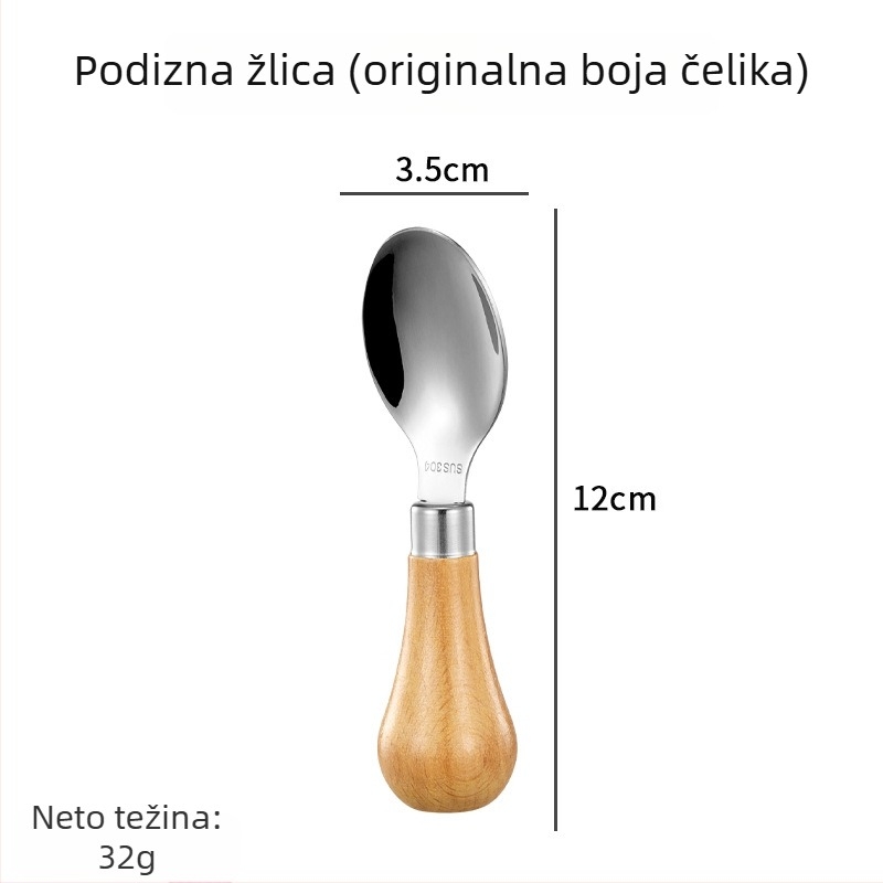 Hongjunda 304 nehrđajući čelik dječji pribor – žlica i vilica, minimalistički stil, za djecu od 6 mjeseci