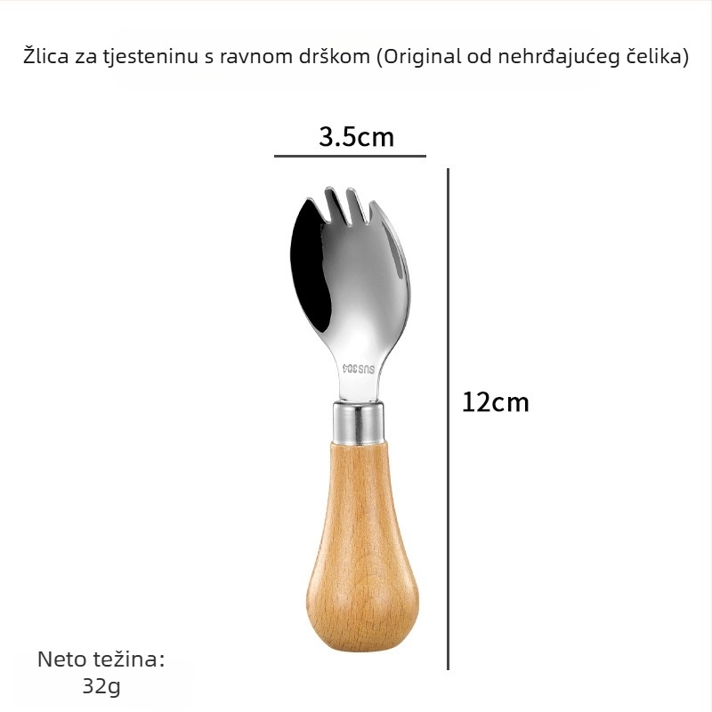 Hongjunda 304 nehrđajući čelik dječji pribor – žlica i vilica, minimalistički stil, za djecu od 6 mjeseci