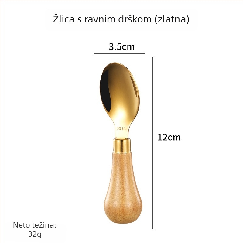 Hongjunda 304 nehrđajući čelik dječji pribor – žlica i vilica, minimalistički stil, za djecu od 6 mjeseci