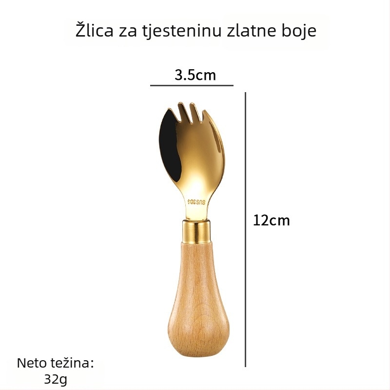 Hongjunda 304 nehrđajući čelik dječji pribor – žlica i vilica, minimalistički stil, za djecu od 6 mjeseci