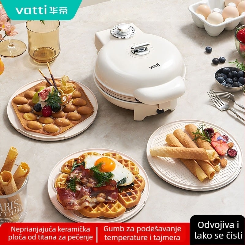 Električni waffle maker Vantage Vbd015c s dvostrukim grijanjem, 750W